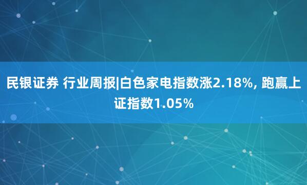 民银证券 行业周报|白色家电指数涨2.18%, 跑赢上证指数1.05%