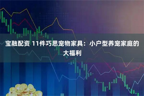 宝融配资 11件巧思宠物家具：小户型养宠家庭的大福利