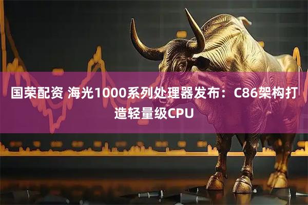 国荣配资 海光1000系列处理器发布：C86架构打造轻量级CPU